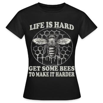 Beekeeper Accessories Bee Colony Saying Beekeeping Bees - Women's T-Shirt - black - Front - AI Model Female 172 dark (172cm)