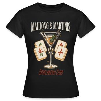 Mahjong Martini Spielabend - Frauen T-Shirt - Schwarz - Vorne - AI Model Female 172 dark (172cm)