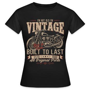 40e anniversaire cadeau motard motard 1986 - T-shirt Femme - noir - Devant - AI Model Female 172 dark (172cm)