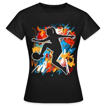 Football féminin - T-shirt Femme - noir - Devant - AI Model Female 172 dark (172cm)