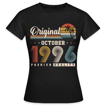 Original Oktober 1996 – 30. Geburtstag Retro - Women's T-Shirt - black - Front - AI Model Female 172 dark (172cm)