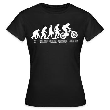 Cadeau VTT Evolution pour VTT en descente - T-shirt Femme - noir - Devant - AI Model Female 172 dark (172cm)