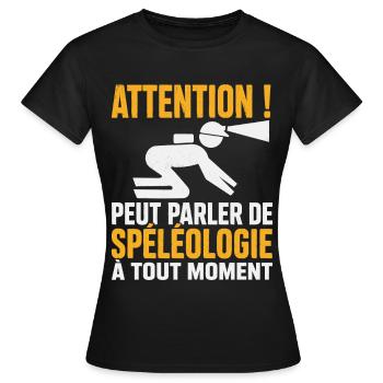 Spéléologie Cadeau humour personnalisé - T-shirt Femme - noir - Devant - AI Model Female 172 dark (172cm)