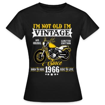 Cadeau d’anniversaire de moto vintage vintage 1966 - T-shirt Femme - noir - Devant - AI Model Female 172 dark (172cm)