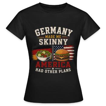 German American Origin and Tradition - Women's T-Shirt - black - Front - AI Model Female 172 dark (172cm)