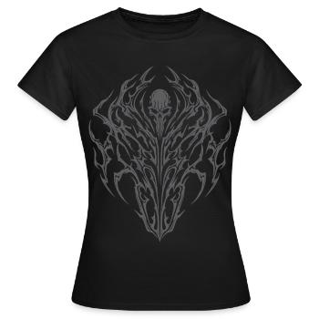 Crâne tribal Néo Thorns - T-shirt Femme - noir - Devant - AI Model Female 172 dark (172cm)