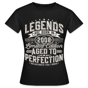 18e anniversaire 2008 Cadeau de 18 ans - T-shirt Femme - noir - Devant - AI Model Female 172 dark (172cm)