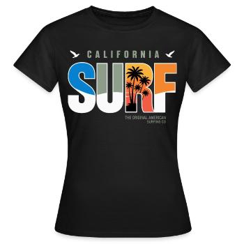 California Surf Retro Logo - Women's T-Shirt - black - Front - AI Model Female 172 dark (172cm)