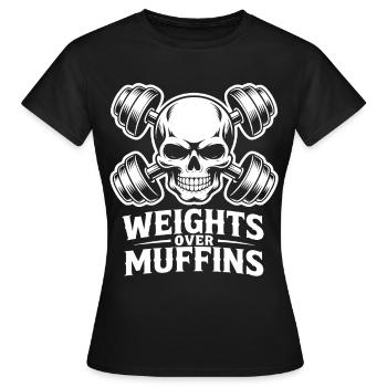 Poids sur le crâne du muffins - T-shirt Femme - noir - Devant - AI Model Female 172 dark (172cm)
