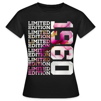 ÉDITION LIMITÉE 1960 - 66 ANS - 66E ANNIVERSAIRE - T-shirt Femme - noir - Devant - AI Model Female 172 dark (172cm)