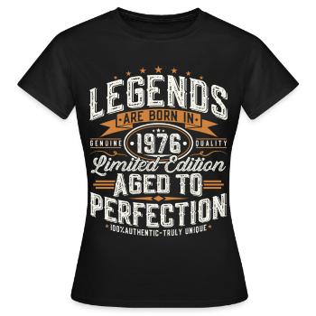 Cadeau d’anniversaire vintage vintage rétro 1976 - T-shirt Femme - noir - Devant - AI Model Female 172 dark (172cm)