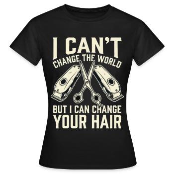 Je peux changer ta coiffure - T-shirt Femme - noir - Devant - AI Model Female 172 dark (172cm)