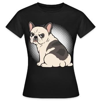 Französische Bulldogge Frenchie Frenchiehalter - Frauen T-Shirt - Schwarz - Vorne - AI Model Female 172 dark (172cm)