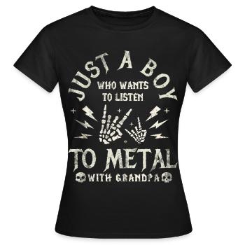 Metal Baby Boy With Grandpa Rock Baby - T-shirt Femme - noir - Devant - AI Model Female 172 dark (172cm)
