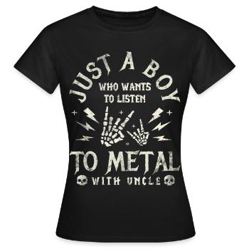 Metal Baby Boy With Uncle Rock Baby - Women's T-Shirt - black - Front - AI Model Female 172 dark (172cm)