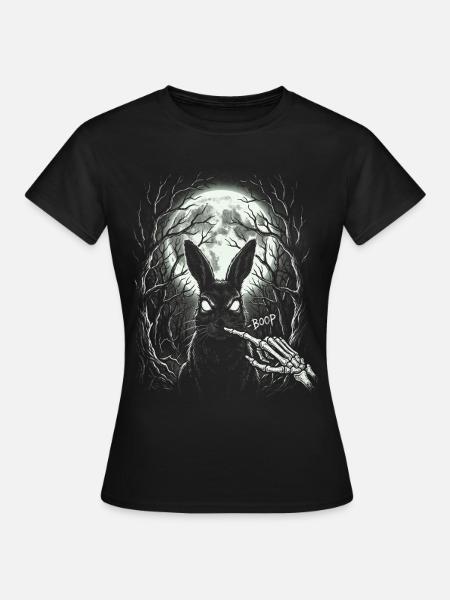 Skelettboop, gruselig, niedlich, Hasen, Goth, - Frauen T-Shirt - Schwarz