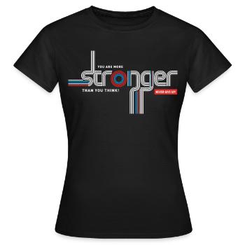 Plus fort que tu ne crois – Typo rétro - T-shirt Femme - noir - Devant - AI Model Female 172 dark (172cm)