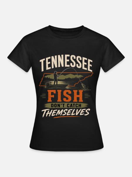 Tennessee Fischer Angler Fischfang See - Frauen T-Shirt - Schwarz