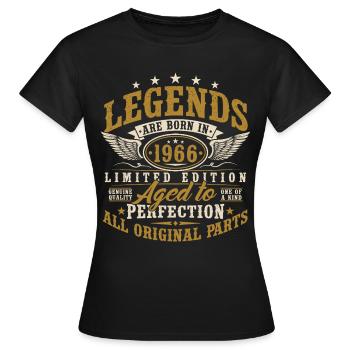 1966 Vintage Born Birthday Vintage Gift - Women's T-Shirt - black - Front - AI Model Female 172 dark (172cm)