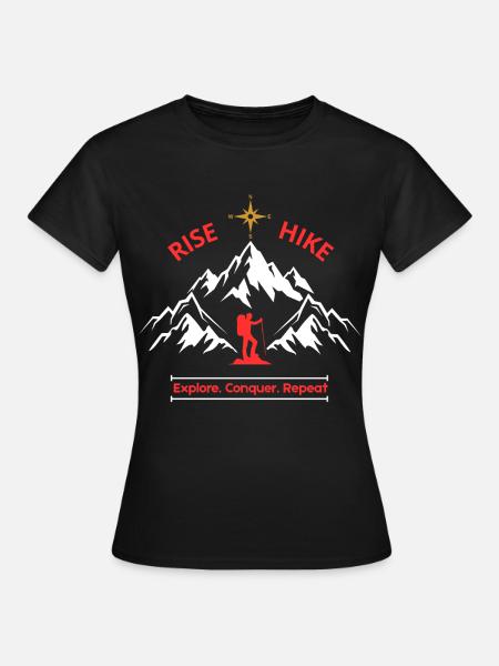 Bergkompass aufsteigen und wandern - Frauen T-Shirt - Schwarz