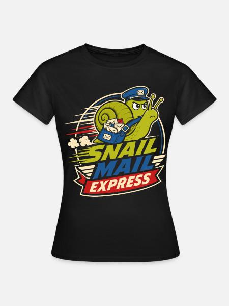 Snail Mail Express – Lustige Schneckenpost - Frauen T-Shirt - Schwarz