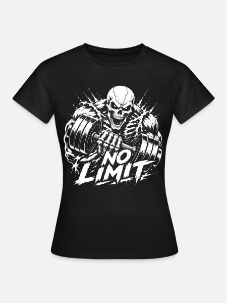 No Limit Skull Powerlift - Frauen T-Shirt - Schwarz