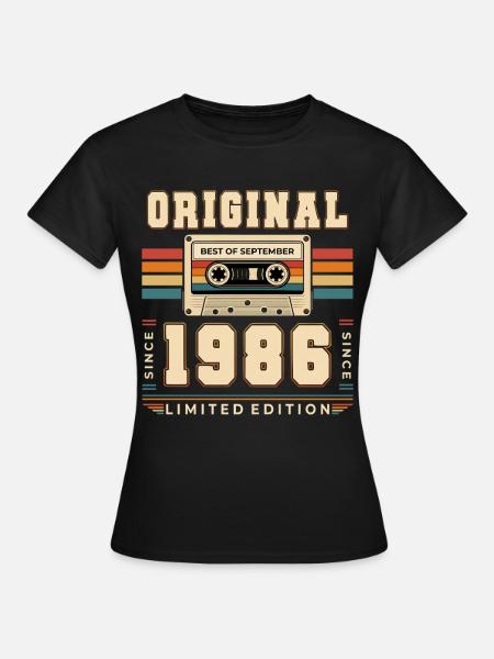 40. Geburtstag Kassette September Jahrgang 1986 - Frauen T-Shirt - Schwarz