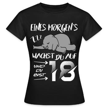 18 Jahre Elefant wacht auf ZZZ Schlafen Geburtstag - Frauen T-Shirt - Schwarz - Vorne - AI Model Female 172 dark (172cm)
