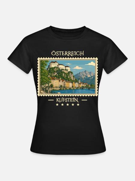 Österreich Kufstein Vintage Reisemarke - Frauen T-Shirt - Schwarz