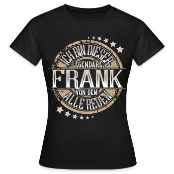 Frank - Frauen T-Shirt - Schwarz - Vorne - AI Model Female 172 dark (172cm)