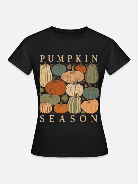 Pumpkin Season - Cozy Kürbis Herbst  - Frauen T-Shirt - Schwarz