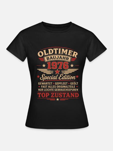 50 Geburtstag Oldtimer Baujahr 1976 - Frauen T-Shirt - Schwarz