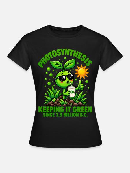 Retro Sprout Photosynthese - Frauen T-Shirt - Schwarz