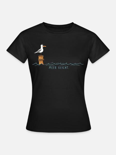 Meer reicht Möwe Wortspiel - Frauen T-Shirt - Schwarz