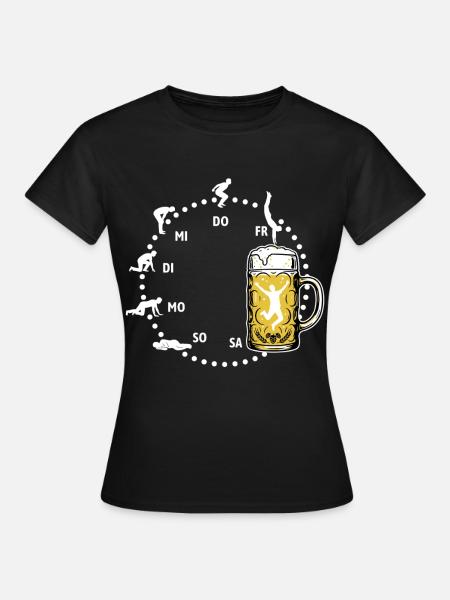 Bier Woche | Evolution | Bierglas | Saufen - Frauen T-Shirt - Schwarz