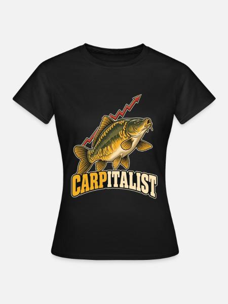 Carpitalist Karpfen Angeln Wortspiel Shirt - Frauen T-Shirt - Schwarz