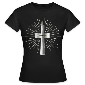 Christlicher Glaube, Symbol Kreuz - Frauen T-Shirt - Schwarz - Vorne - AI Model Female 172 dark (172cm)