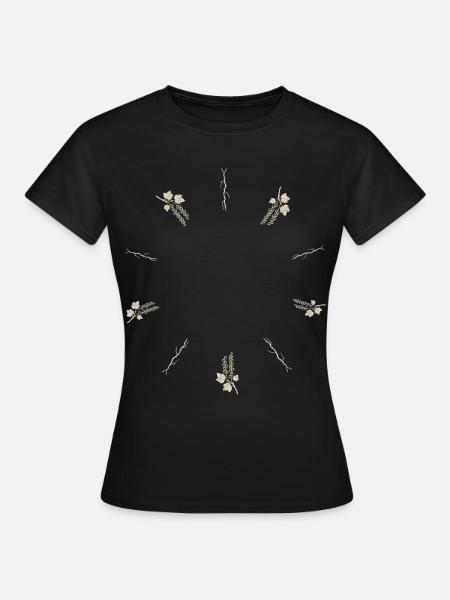 Dornenzweig & Johannisbeeren - Dark Botanical - Frauen T-Shirt - Schwarz