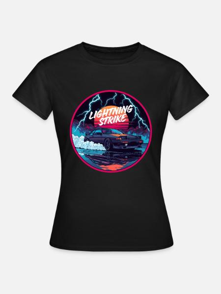 Blitzschlag Tokio Outrun - Frauen T-Shirt - Schwarz