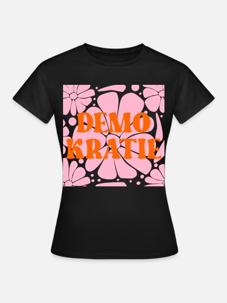 Blumen Verantwortung Demokratie - Frauen T-Shirt - Schwarz