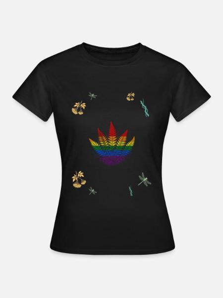 Farn & Holunderbeeren - Dark Botanical LGBTQ - Frauen T-Shirt - Schwarz