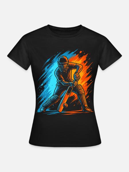 Cricket Herren Kinder Cricketspieler - Frauen T-Shirt - Schwarz
