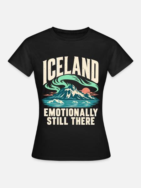 Island Nordlichter Reise Souvenir - Frauen T-Shirt - Schwarz