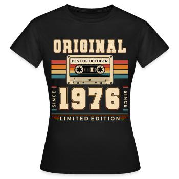 50. Geburtstag Geschenk Mann Best of Oktober 1976 - Frauen T-Shirt - Schwarz - Vorne - AI Model Female 172 dark (172cm)