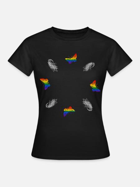 Schmetterling - Botanische Kunst LGBTQ - Frauen T-Shirt - Schwarz