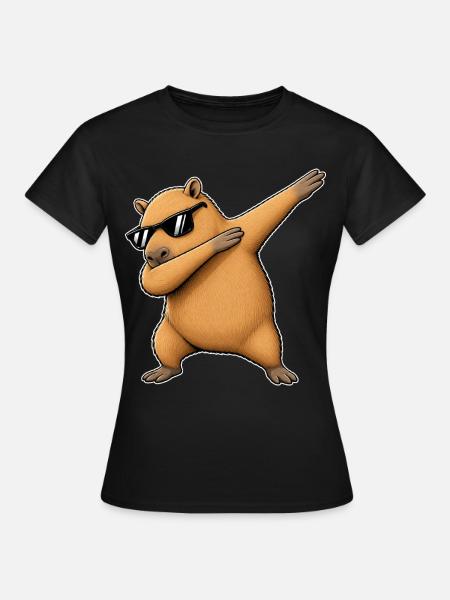 Dabbing Capybara mit Sonnenbrille - Frauen T-Shirt - Schwarz