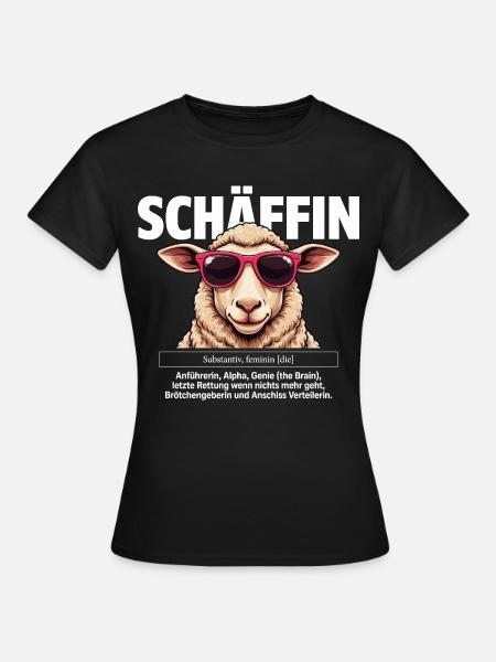 Schäffin Beste Chefin Teamleiterin Schaf - Frauen T-Shirt - Schwarz