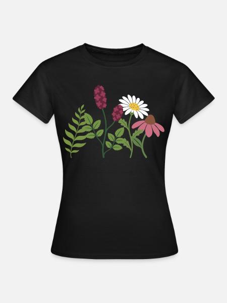 Blumenstrauß · Farn · Blumen · Blattwerk - Frauen T-Shirt - Schwarz