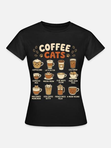 KaffeeKatzen Kollektion - Frauen T-Shirt - Schwarz