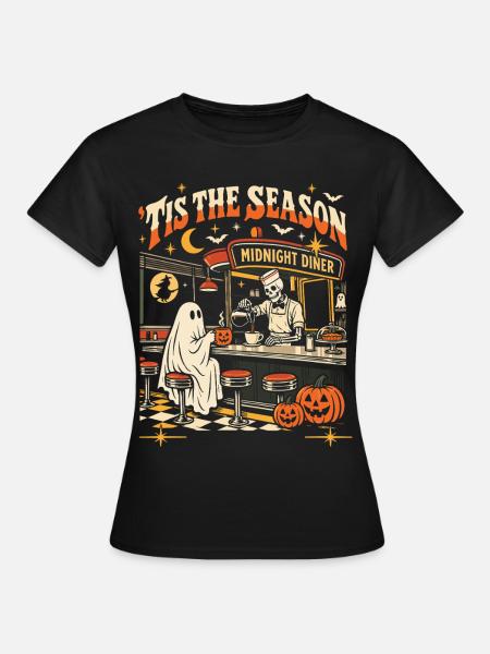 Retro Halloween Tis the Season  - Frauen T-Shirt - Schwarz